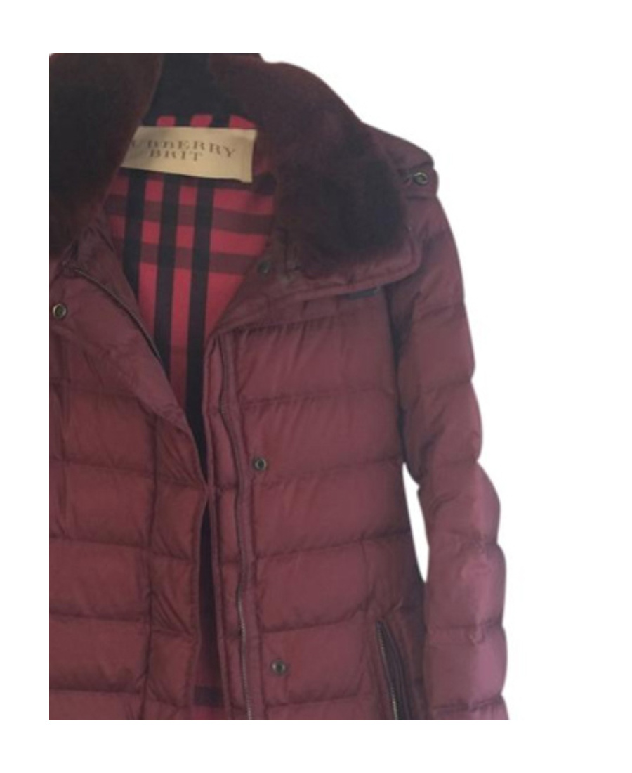 Burberry Hooded Quilted Down Jacket In Red