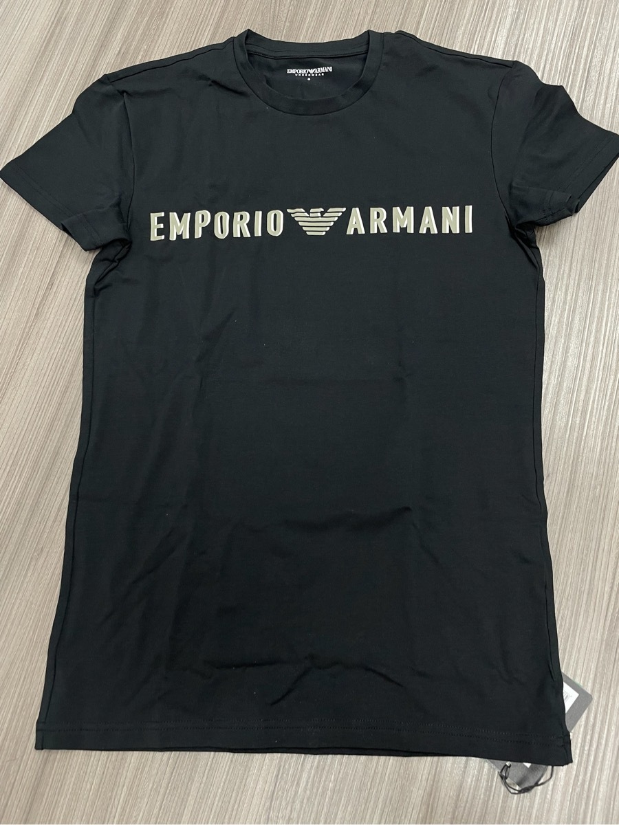 Emporio Armani Cotton Crew Neck T-shirt In Black