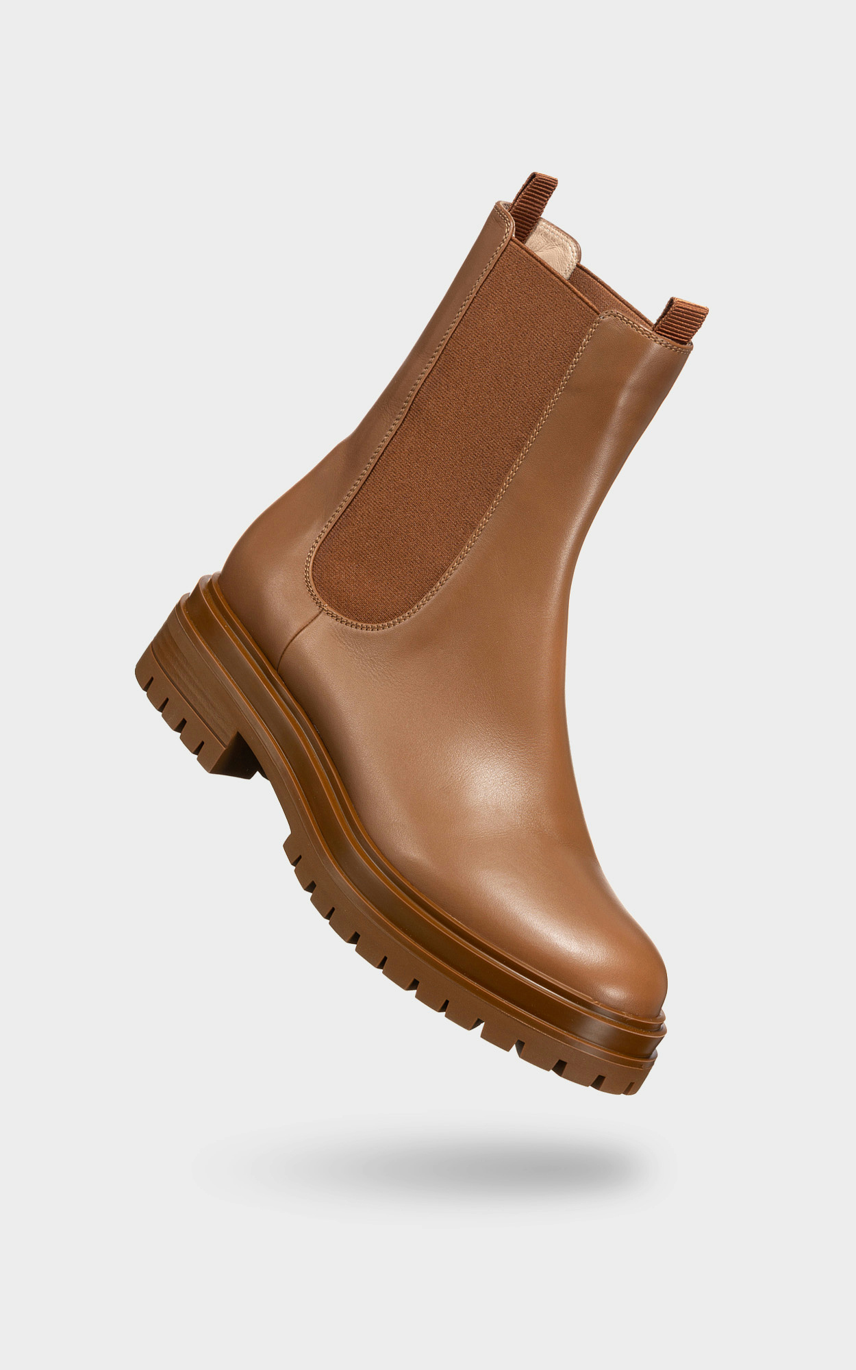 Gianvito Rossi Side Elastic Spliced Short Boots In Brown