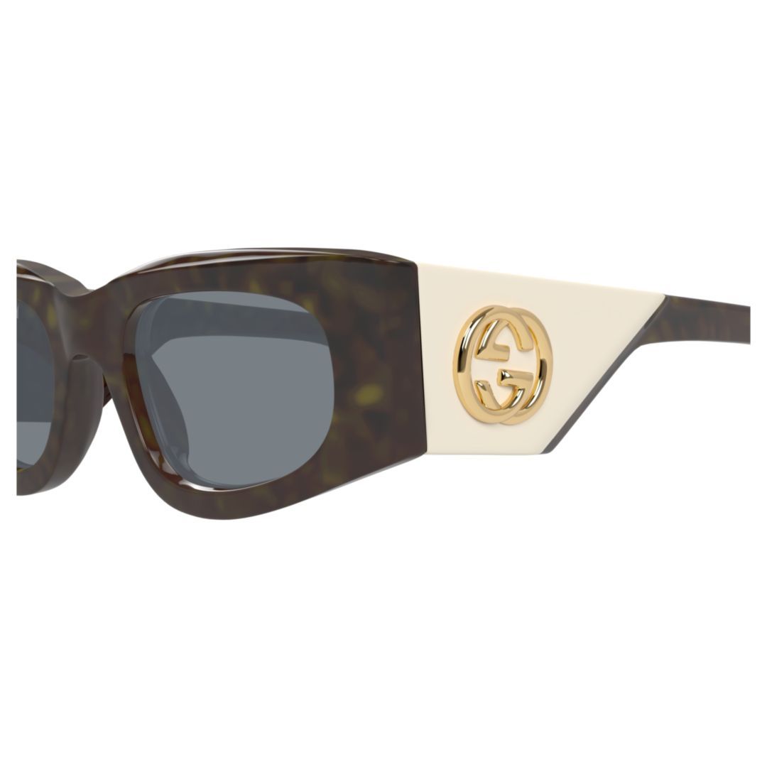 Gucci Rectangle-frame Sunglasses In Gray