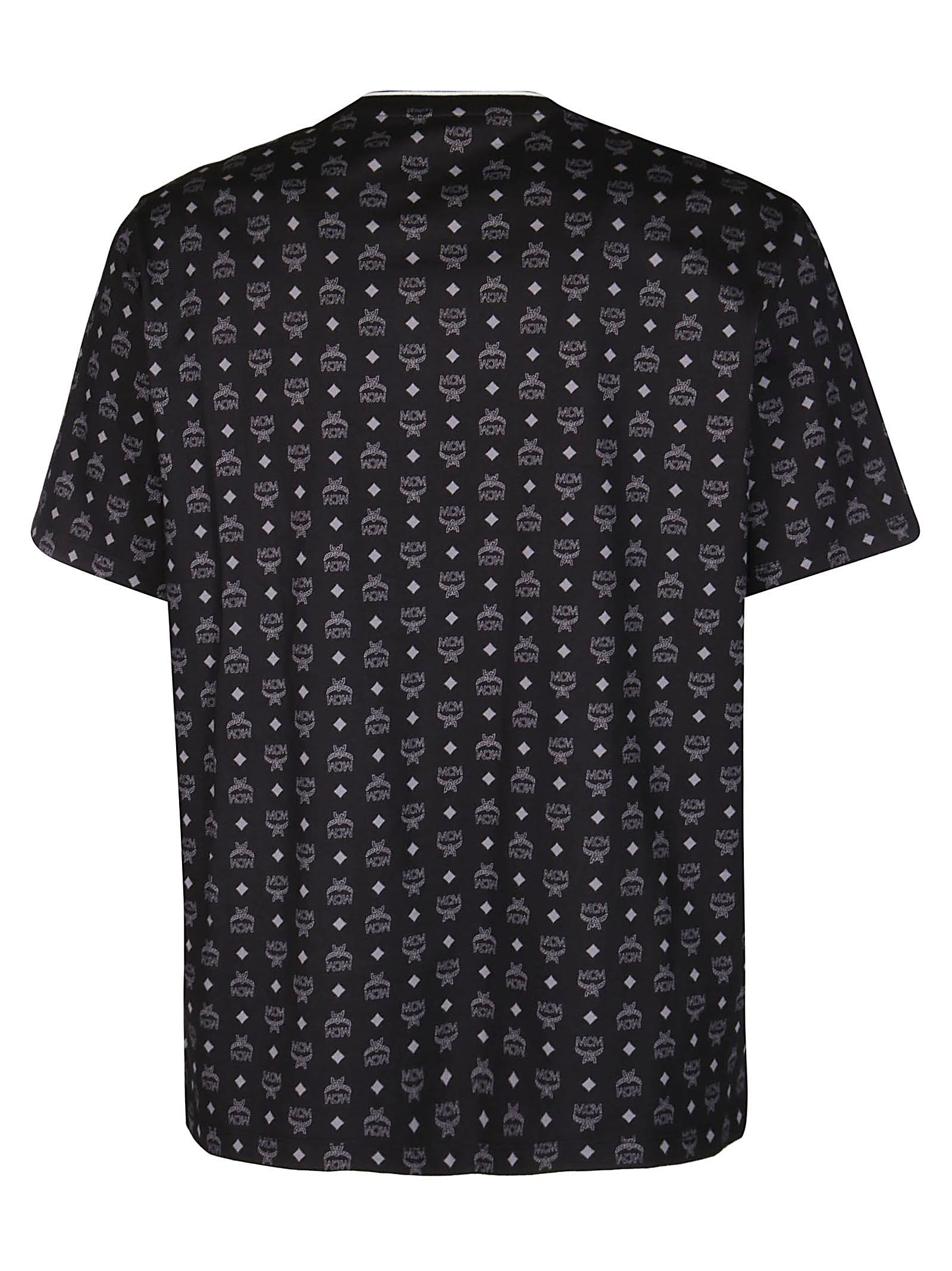 Shop Mcm Allover Logo Printed T-shirt In Black