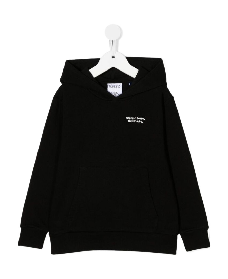 Marcelo Burlon County Of Milan Tempera Cross Logo-print Hoodie In Black