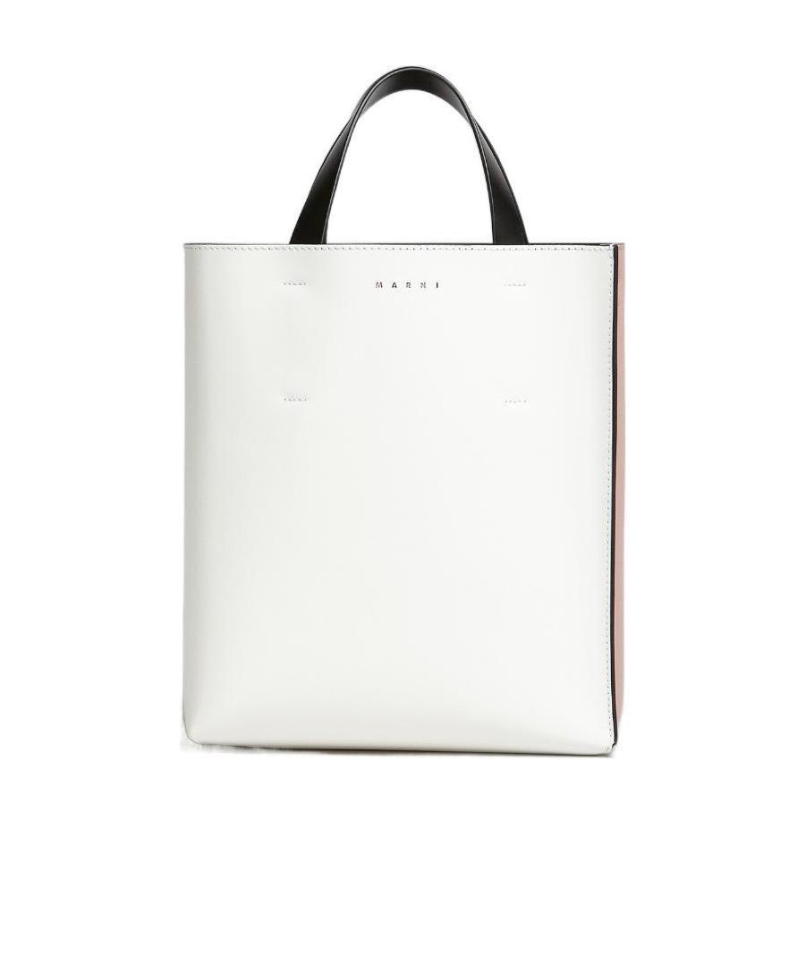 Shop Marni Museo Soft Small Bag In White And Pink Leather
