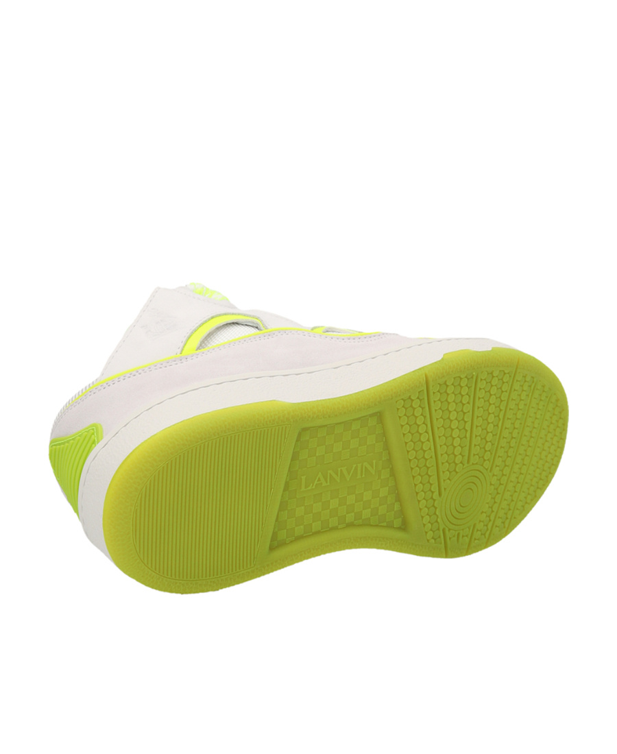 Lanvin Curb Leather Sneakers In White