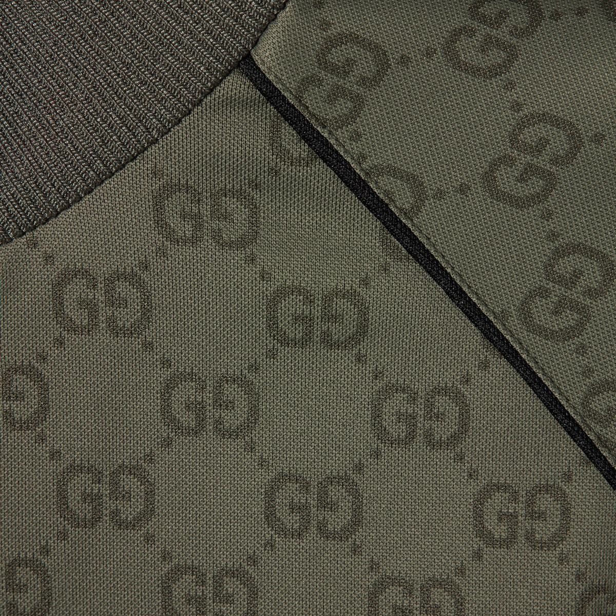 Gucci Mens New Forest Green Monogram-print Striped-trims Woven Jacket Xl In Green
