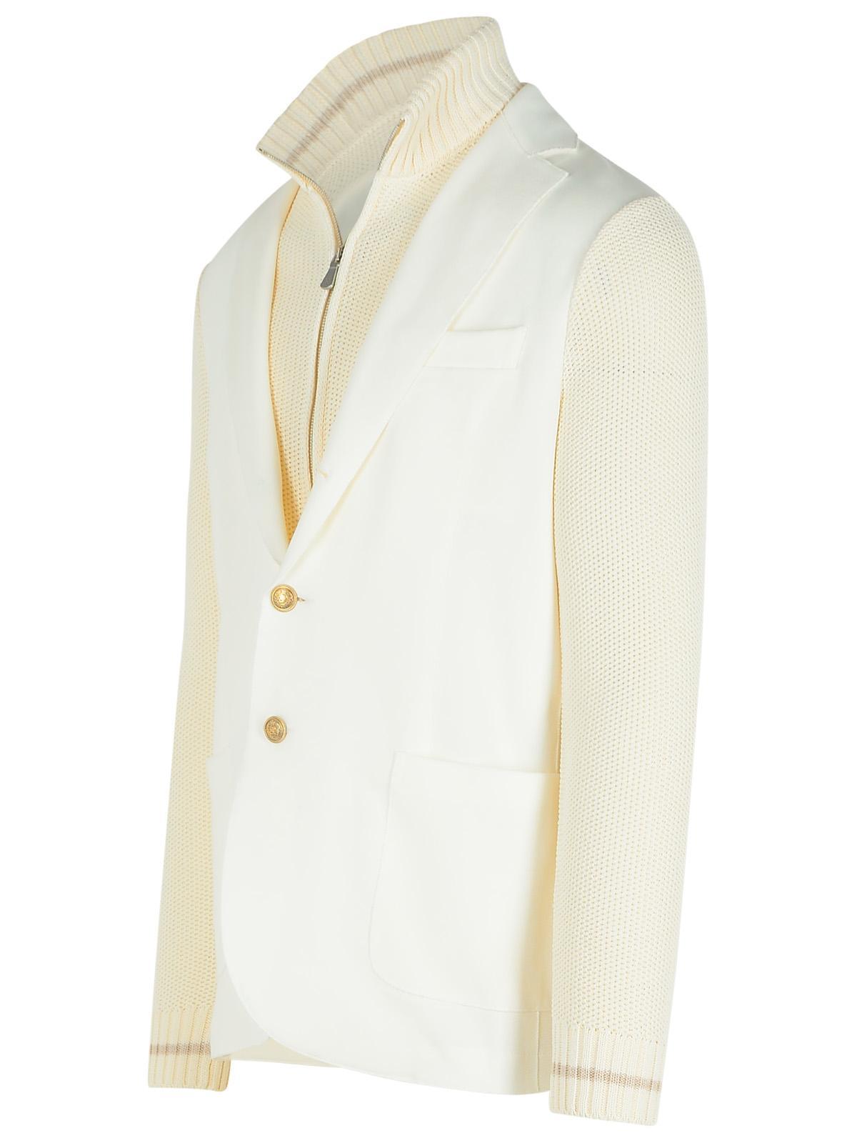 Eleventy Long-sleeved Knitted Cardigan In White
