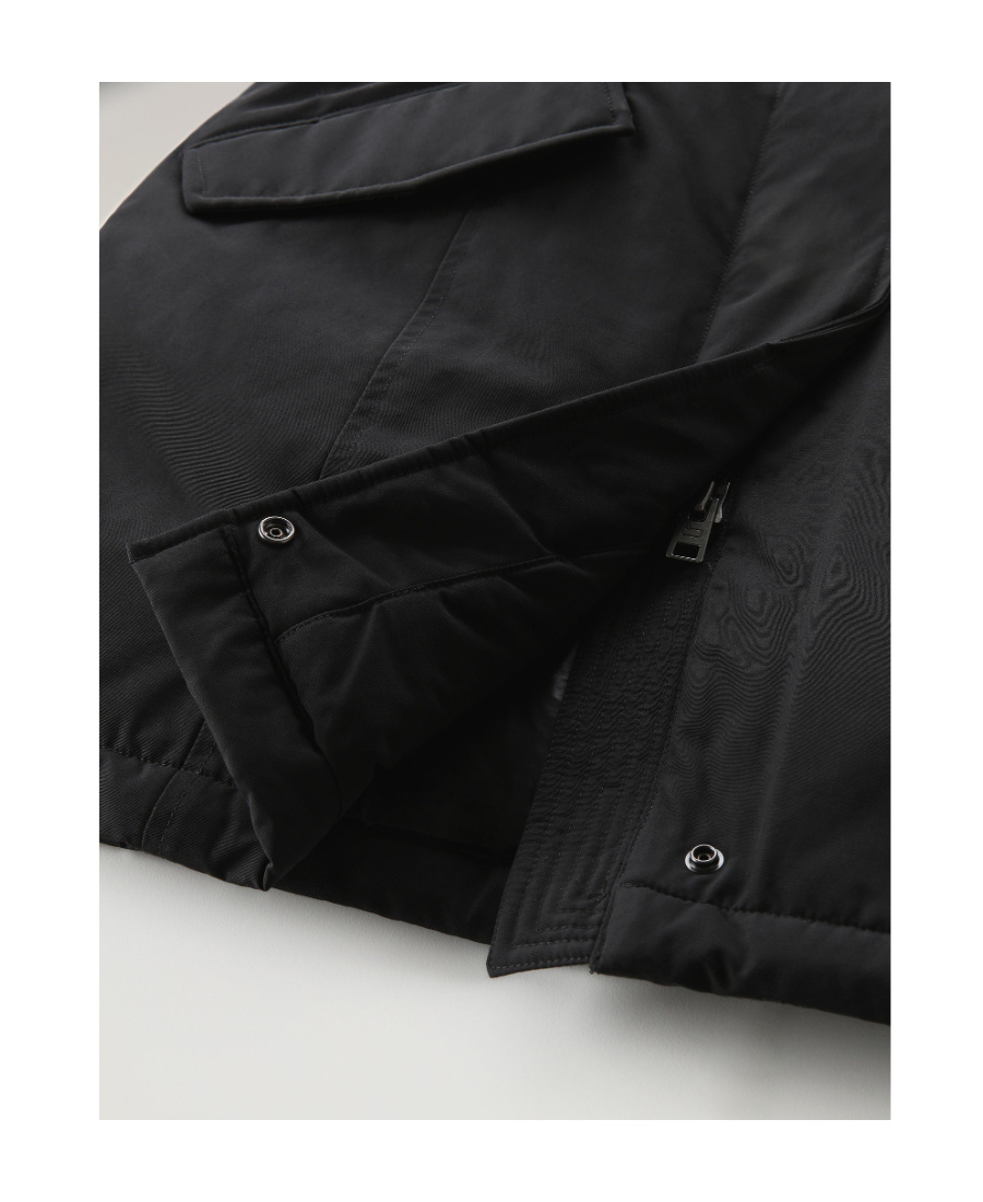 Woolrich Artic Parka Jacket Woman Puffer Midnight Blue Size L Cotton In Black