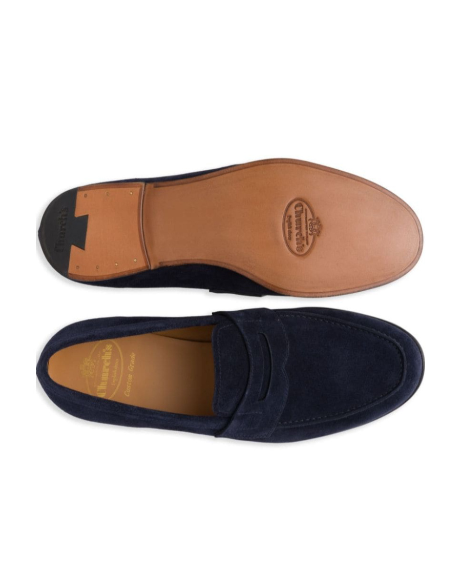 Church's Gateshead Suede Penny Loafers In Black
