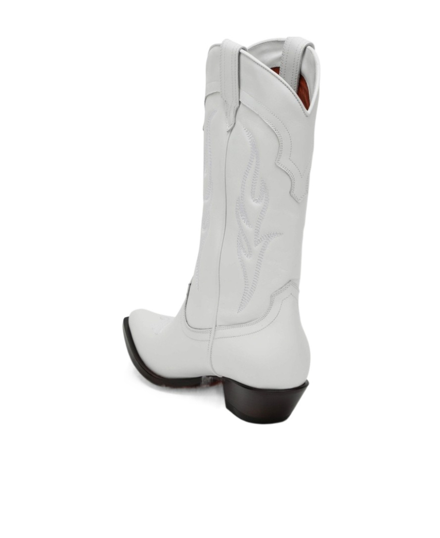 Sonora Santa Fe Leather Western Boots In White