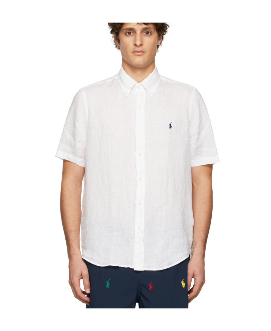 Polo Ralph Lauren Mens White Logo-embroidered Cotton-seersucker Shirt Xl In White
