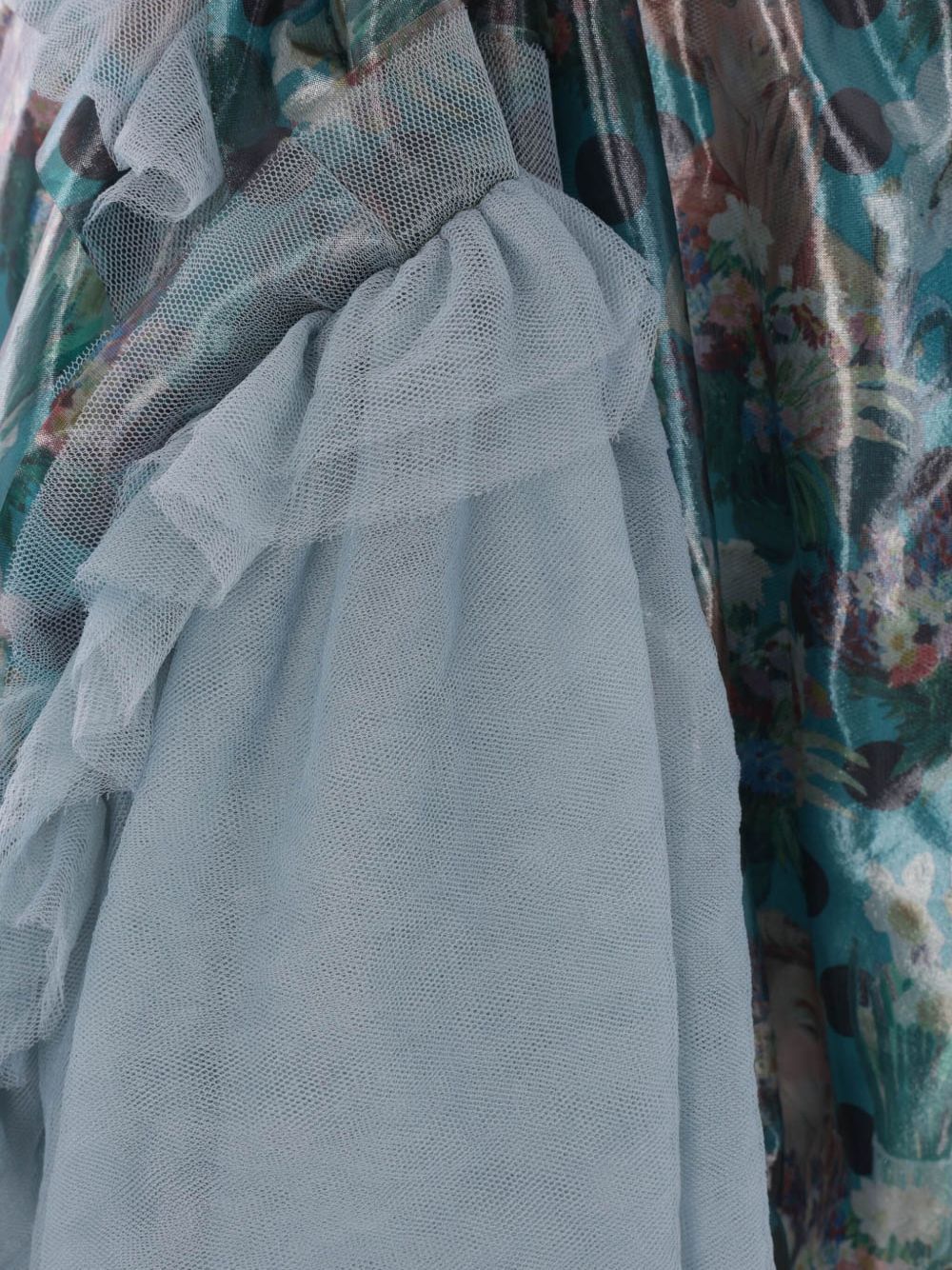 COMME DES GARÇONS ASYMMETRIC SKIRT IN PRINTED AND TULLE