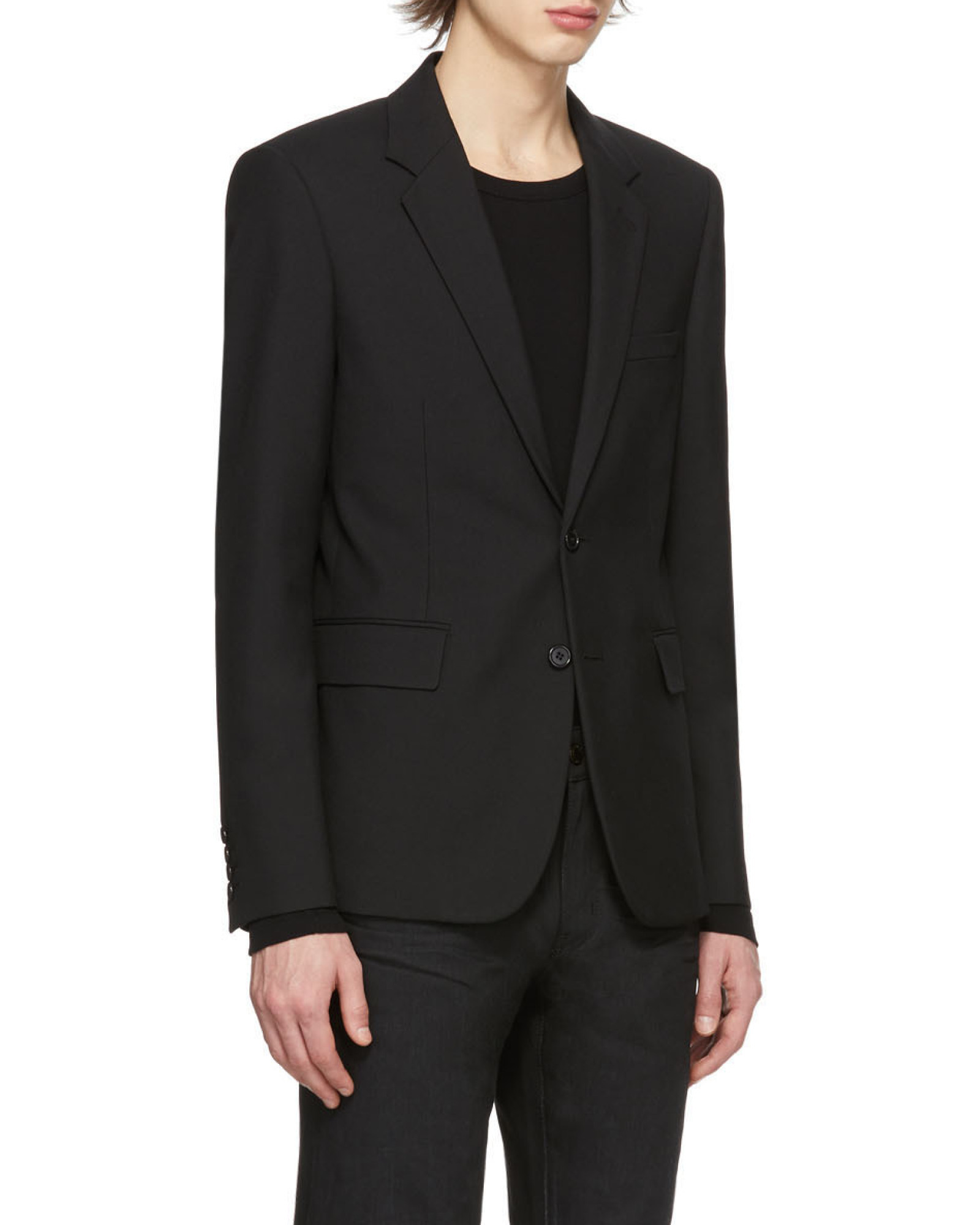 Saint Laurent Single-breasted Blazer In Black