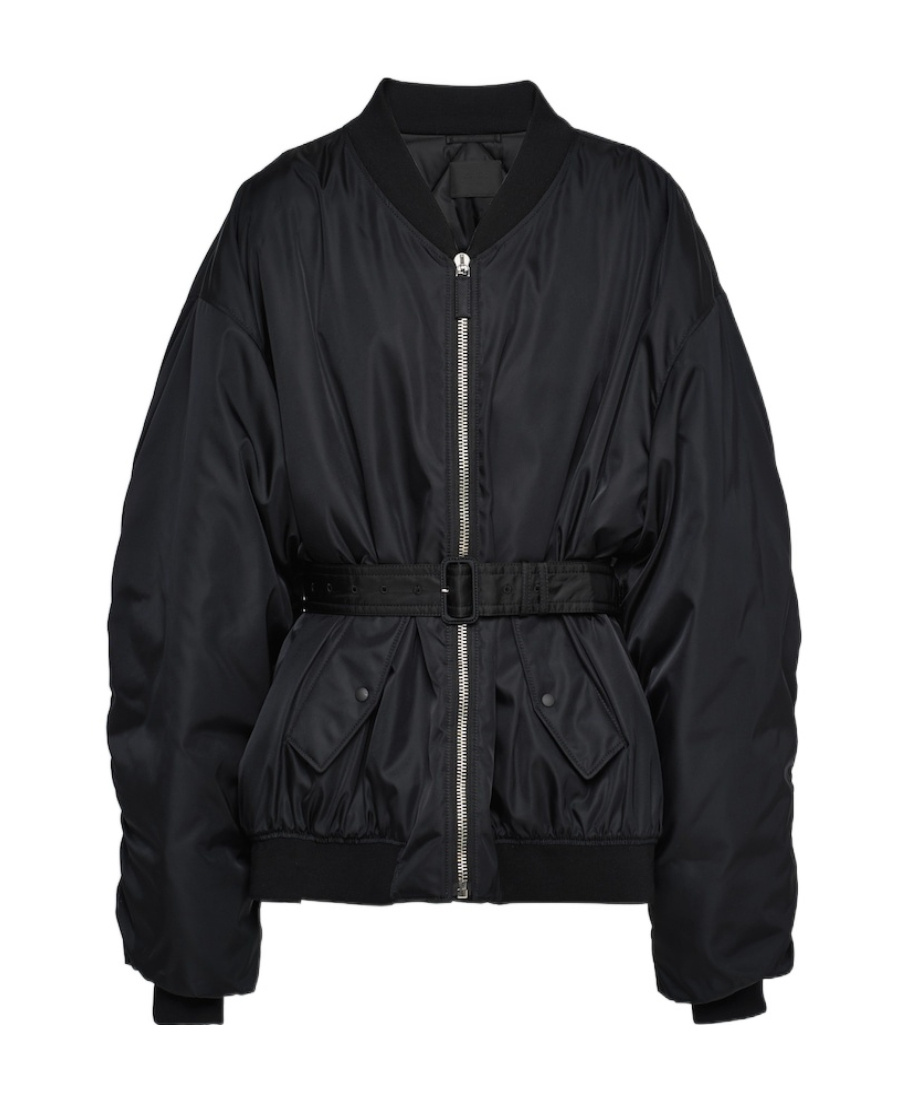 Prada Re-nylon Bomber Jacket In Black