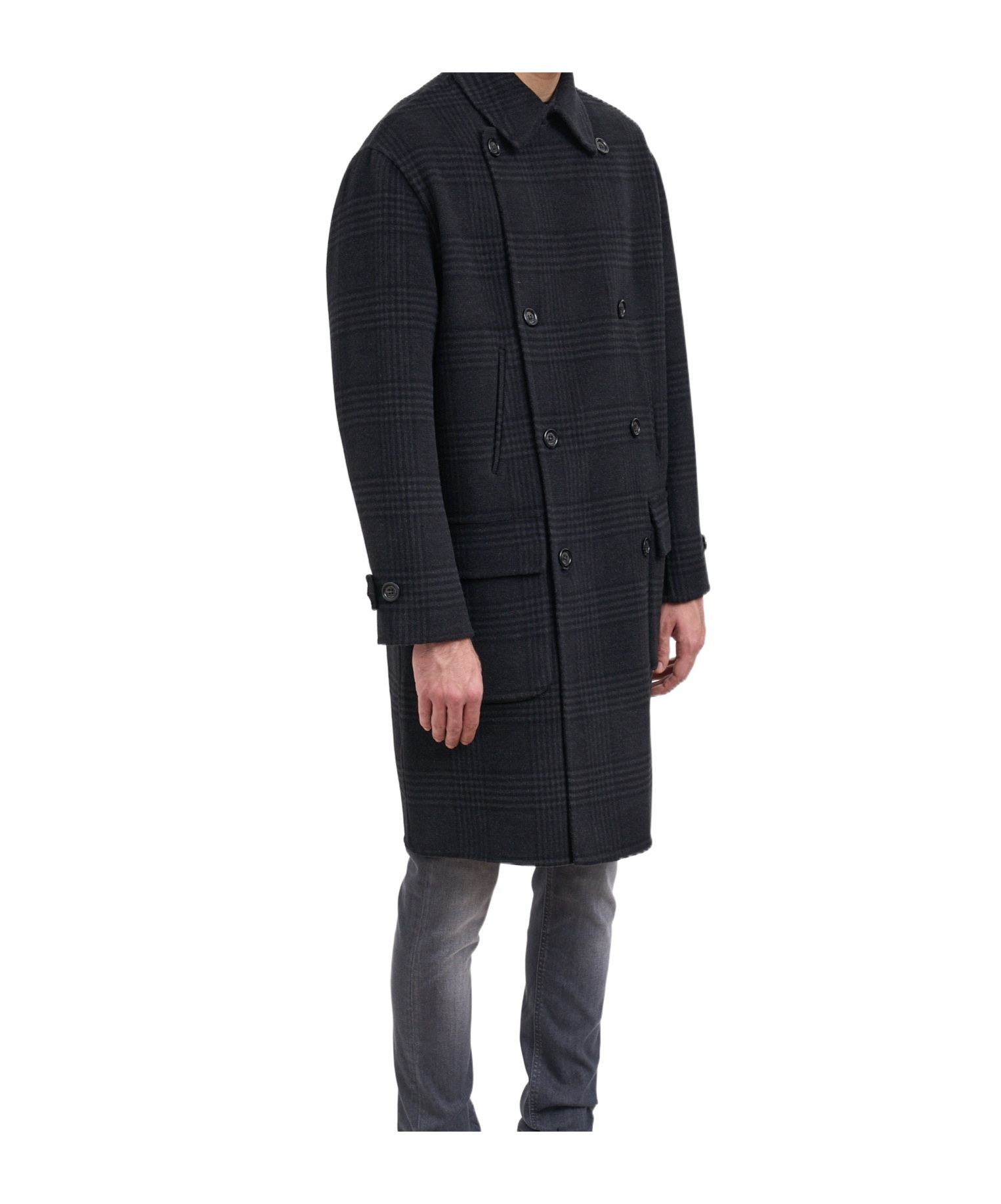 Paolo Pecora Long-sleeved Coat In Black