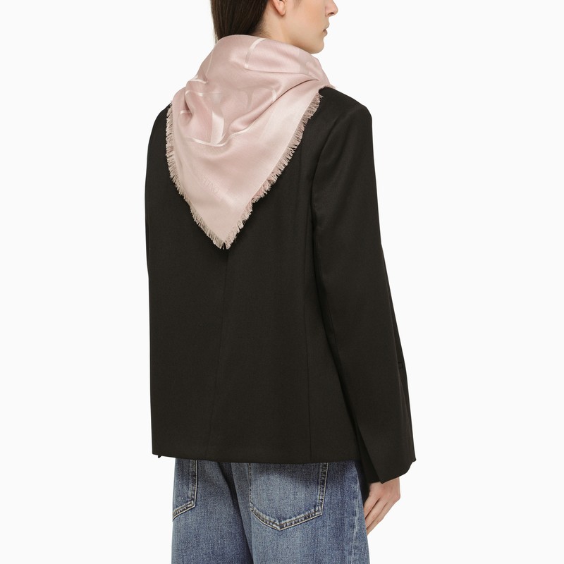 Valentino Logo Scarf In Nude