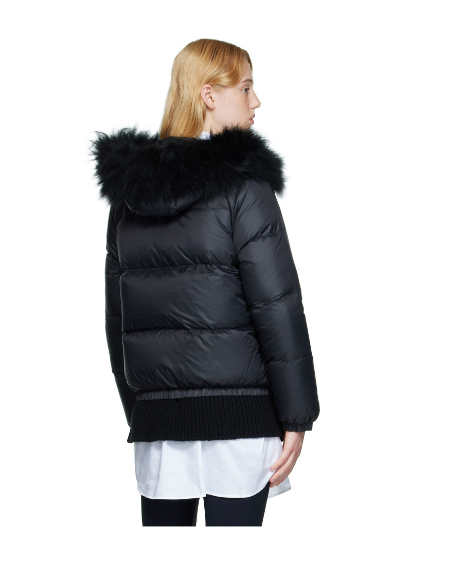 Yves Salomon Black Doudoune Down Jacket In Black