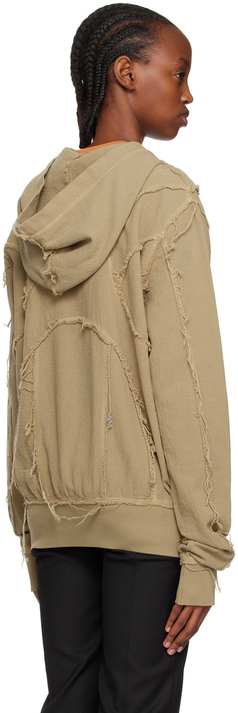 Misbhv Hooded Long-sleeved Sweater In Nude
