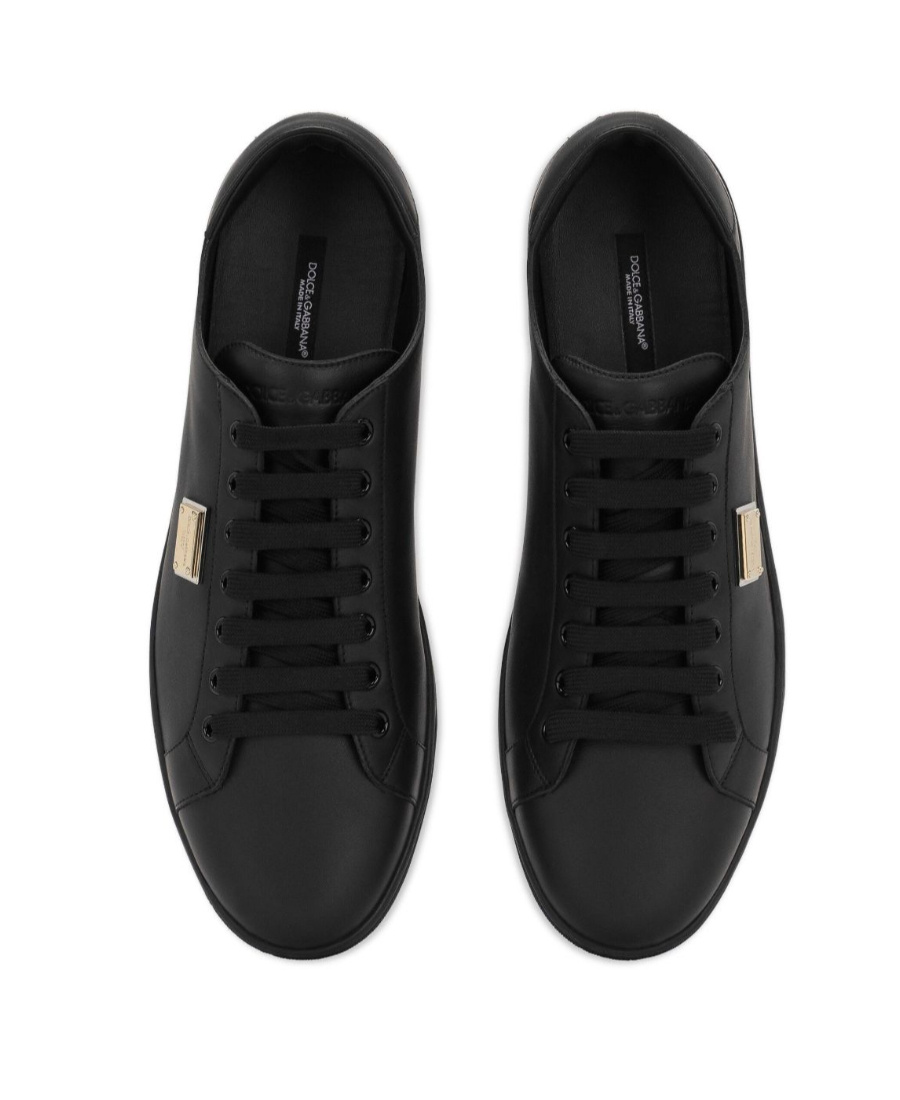 Dolce & Gabbana Low Sneakers In Black Leather In Black