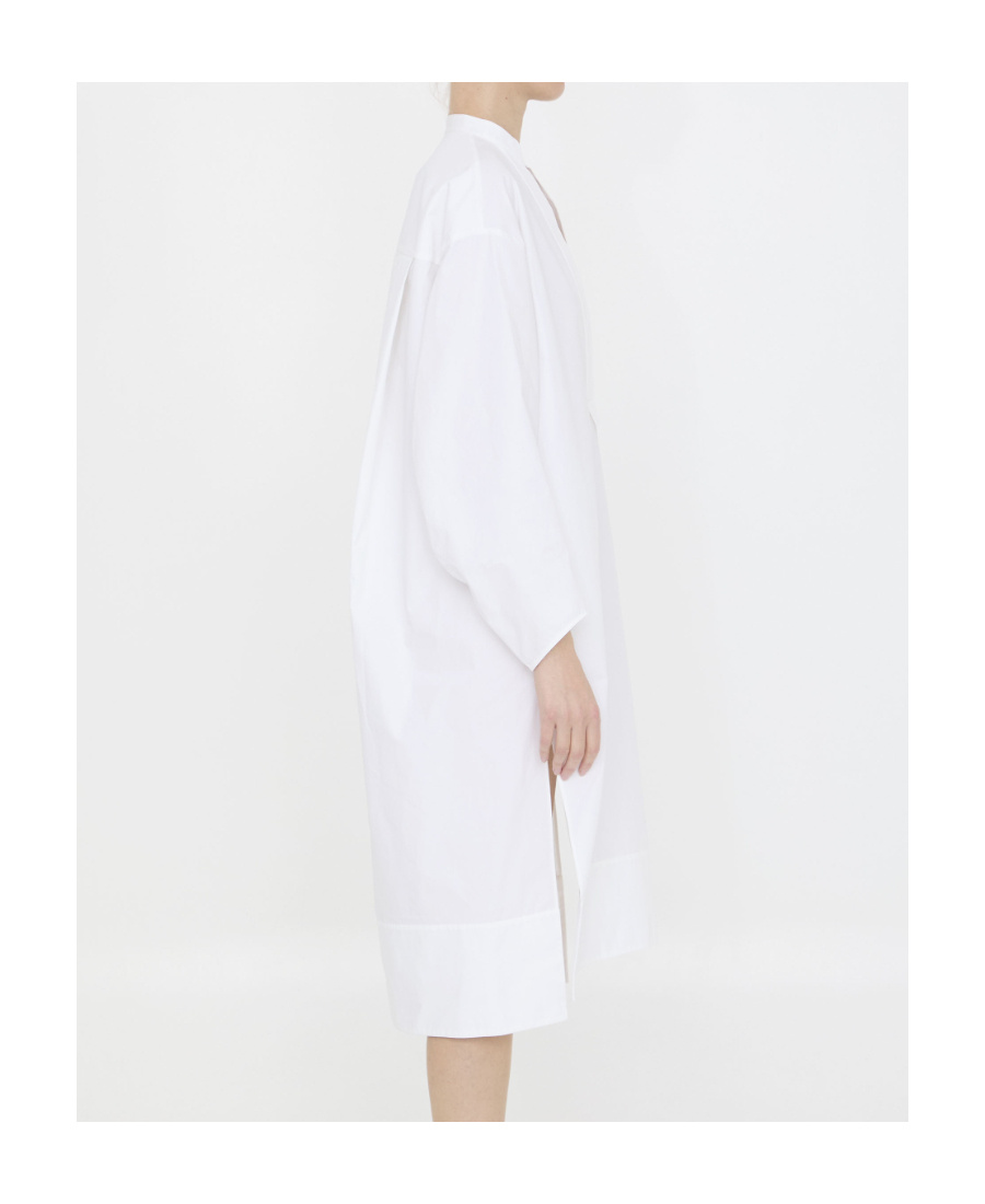 Khaite White Cotton Dress In White
