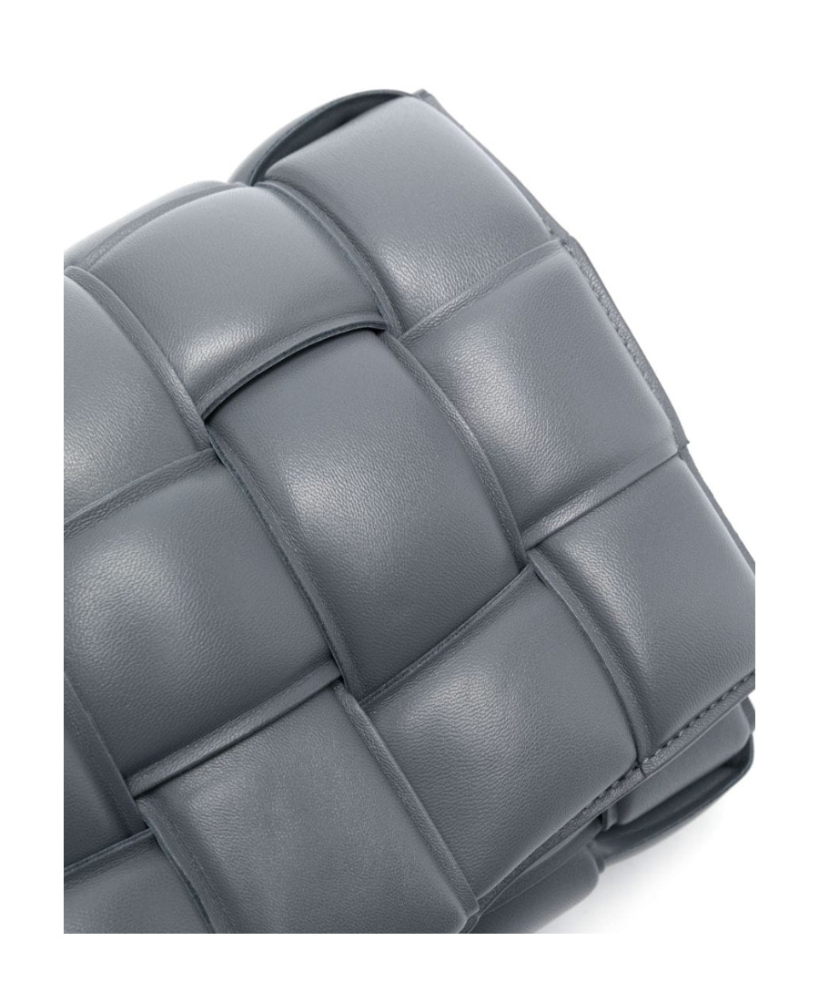 Bottega Veneta Padded Cassette Leather Shoulder Bag In Gray