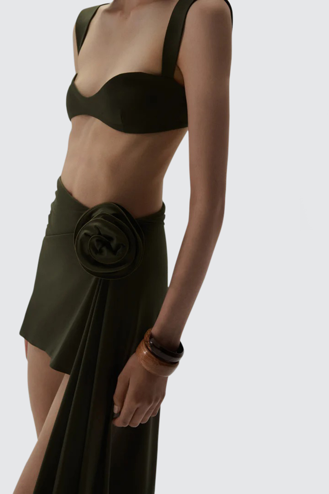 Magda Butrym Asymmetric Draped Skirt In Green