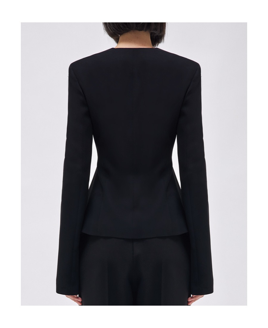 Blumarine Draped Single-breasted Blazer In Black