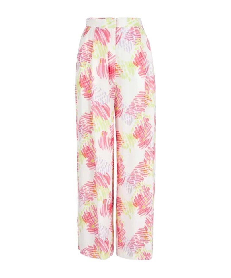 Armani Exchange Patterned Casual Pants In Pink
