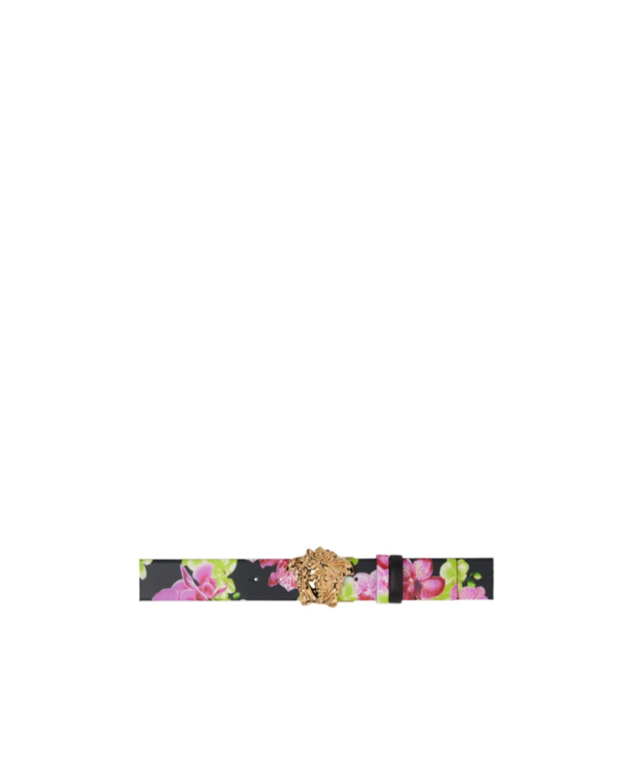 Versace Medusa Orchid Double-sided Belt In Black