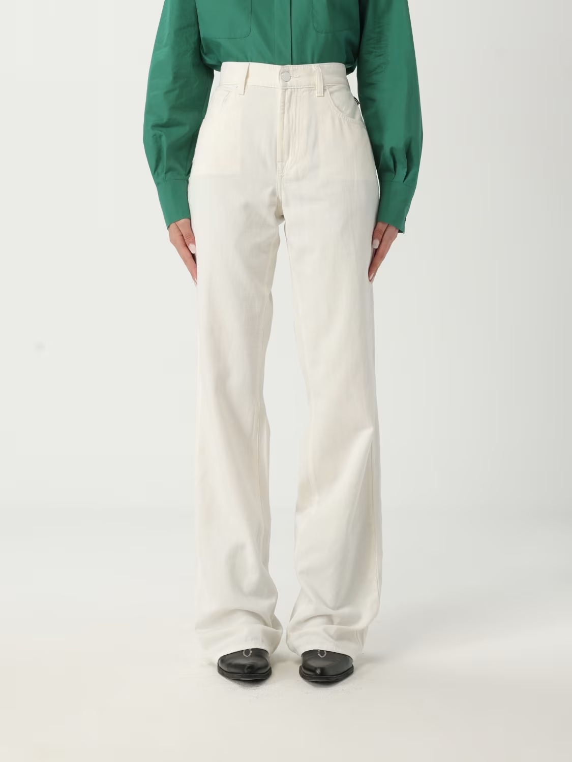 7 For All Mankind Tess Trousers In Neutral