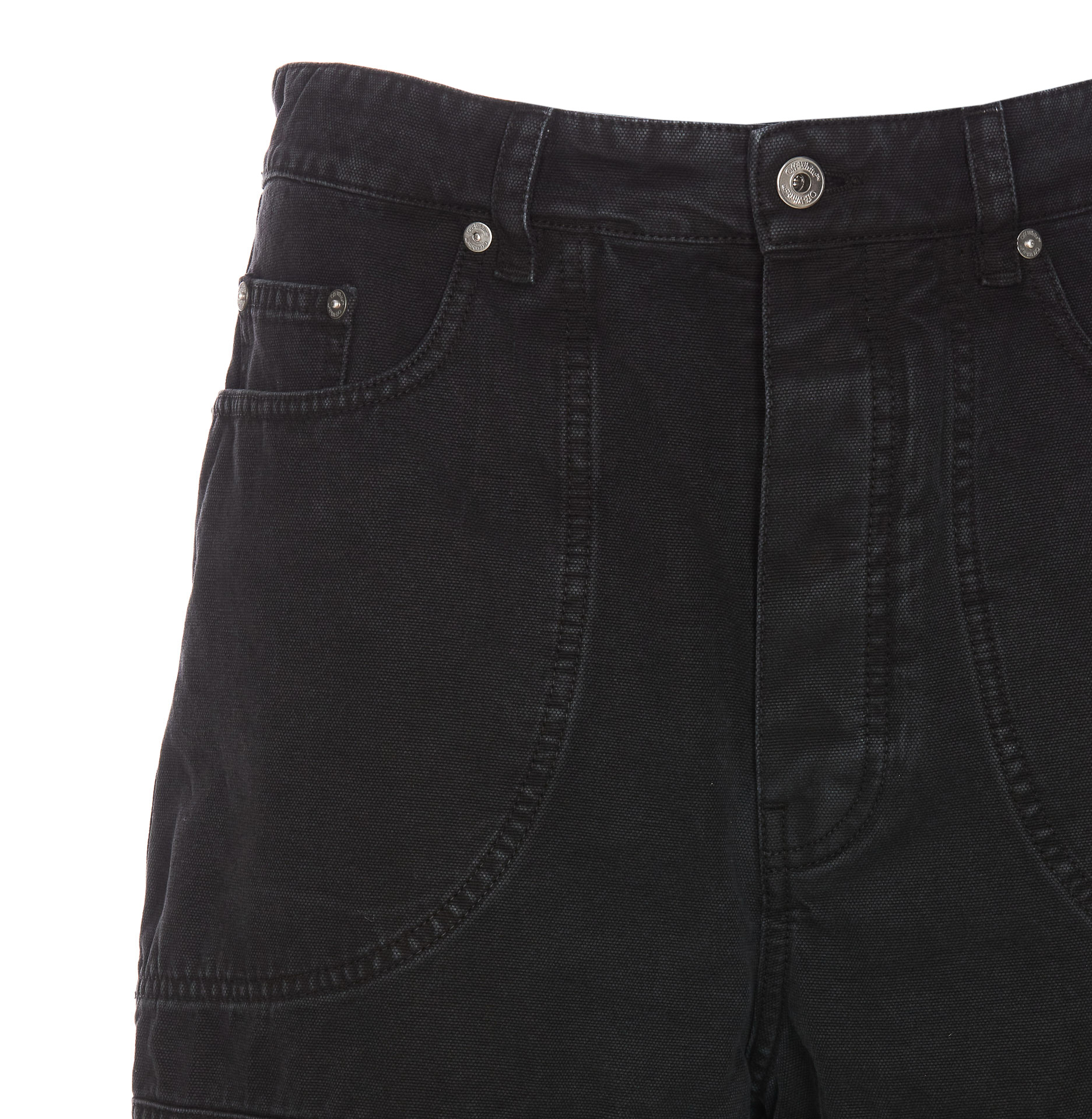 Off-white Carpenter Canvas Pants In Men In Black