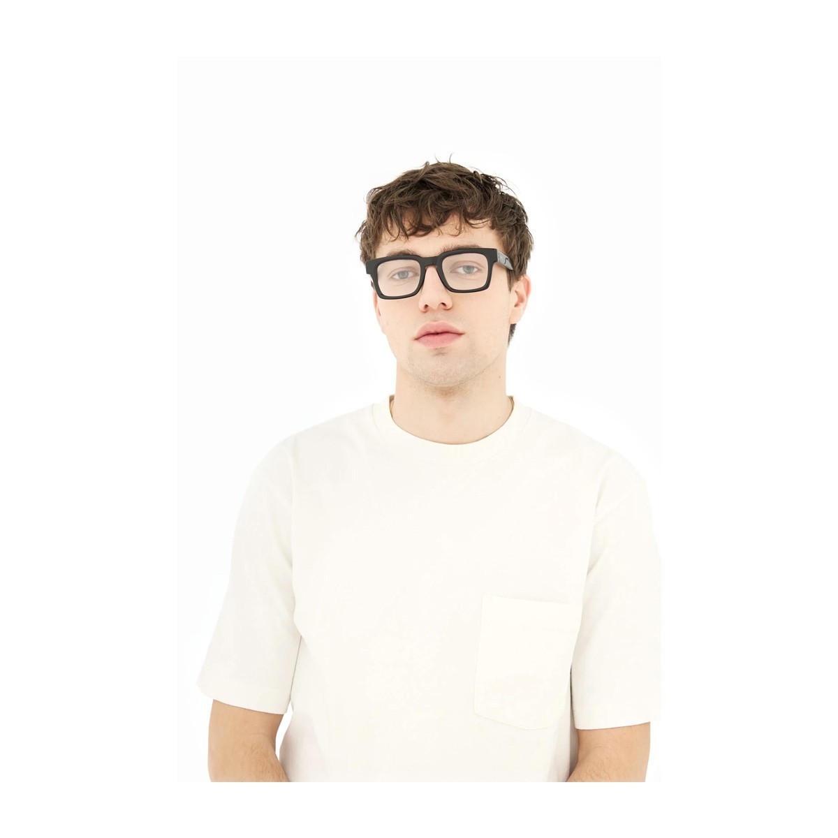 Retrosuperfuture Geometric Frame Plain Mirror In Black