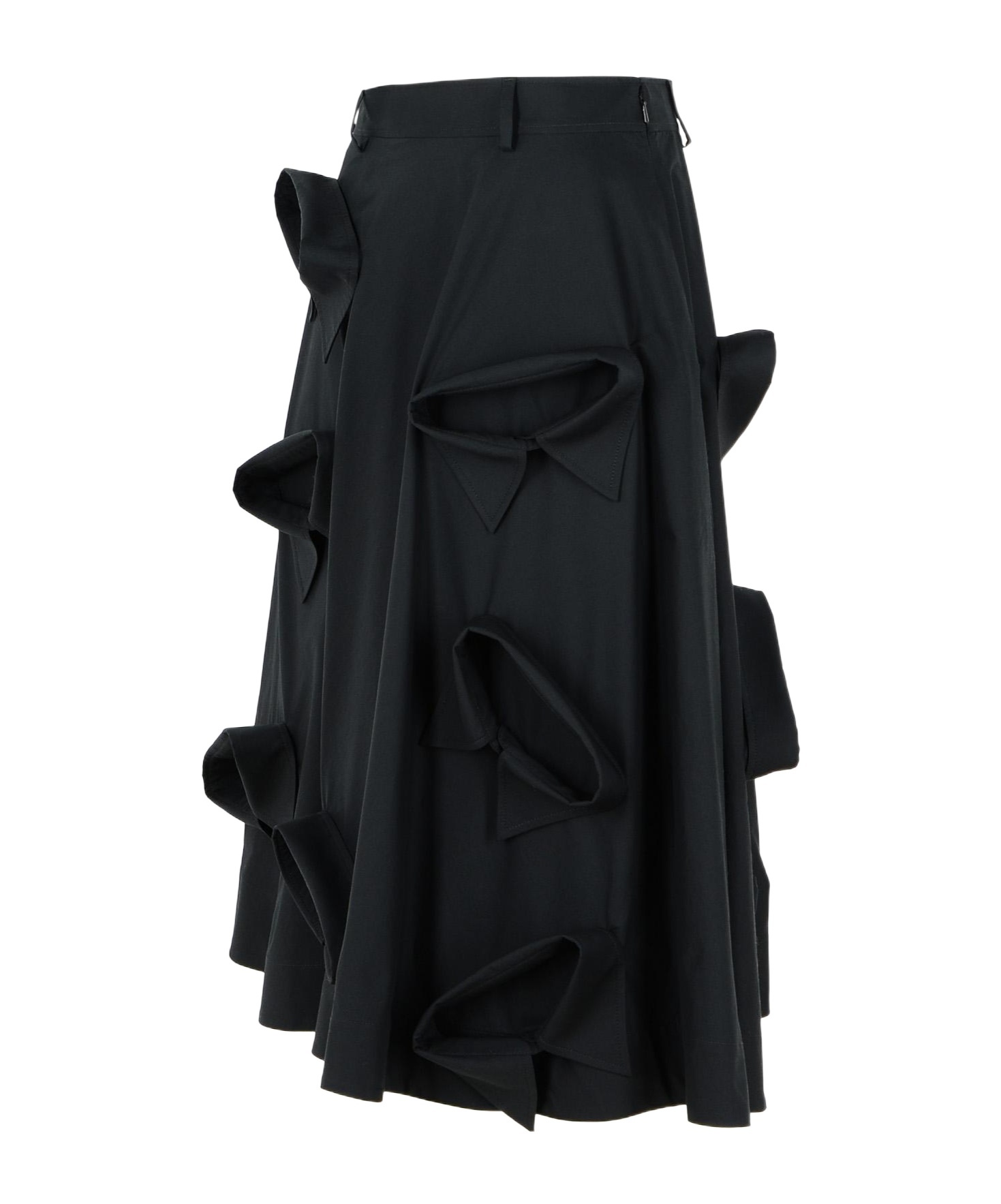 Moschino Flared Knee Length Skirt With Bow Accents In Black