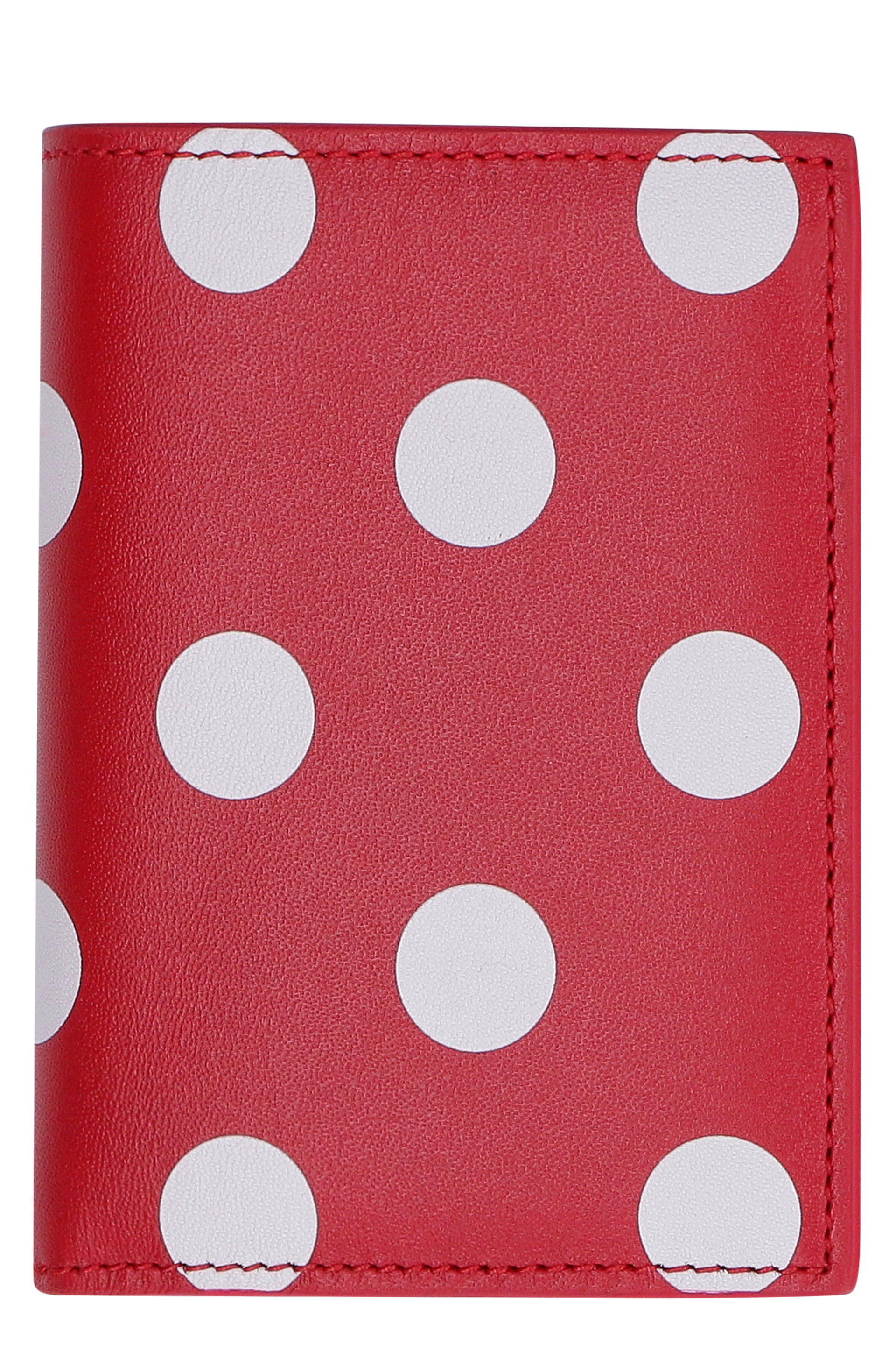 Comme Des Garçons Wallet Polka Dot Bifold Cardholder In Red