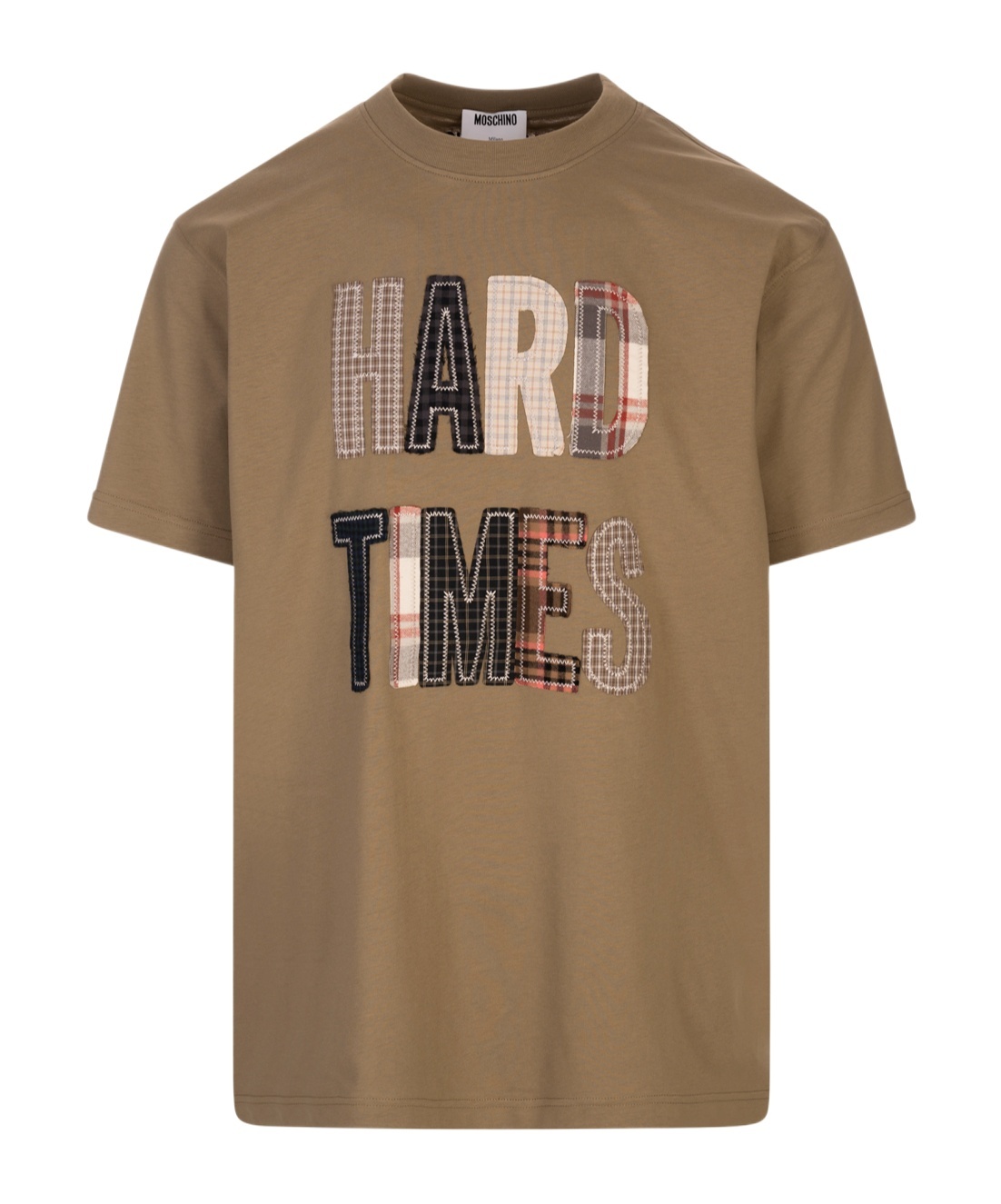 Moschino Embroidered Organic Cotton Jersey T-shirt In Neutral