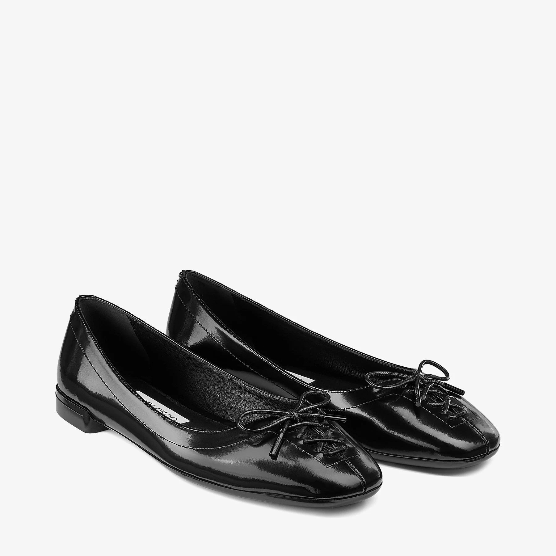 Jimmy Choo Scarlett Lace-up Bow Ballerina Flats In Black
