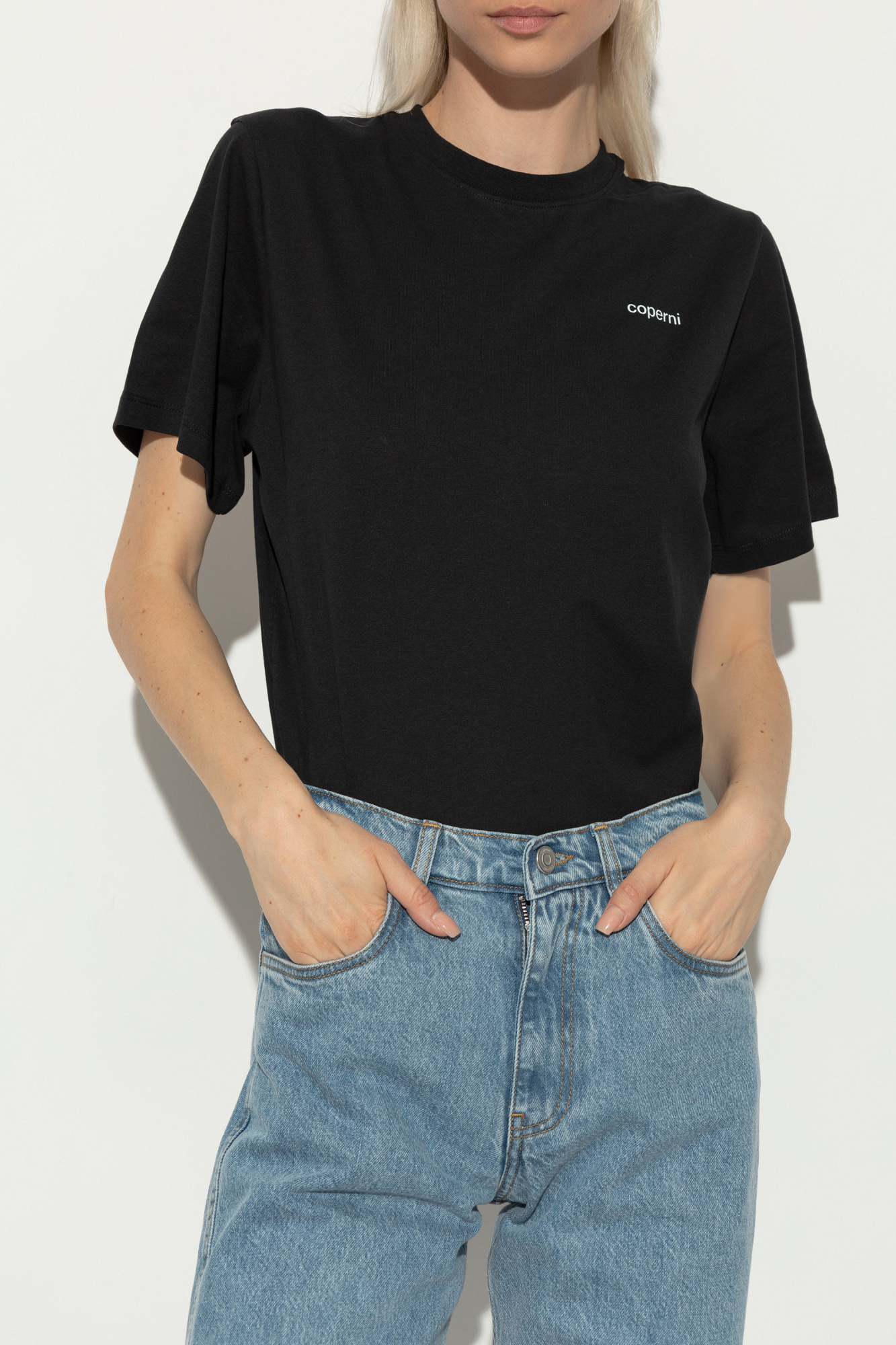 Coperni Logo-print Bodysuit In Black