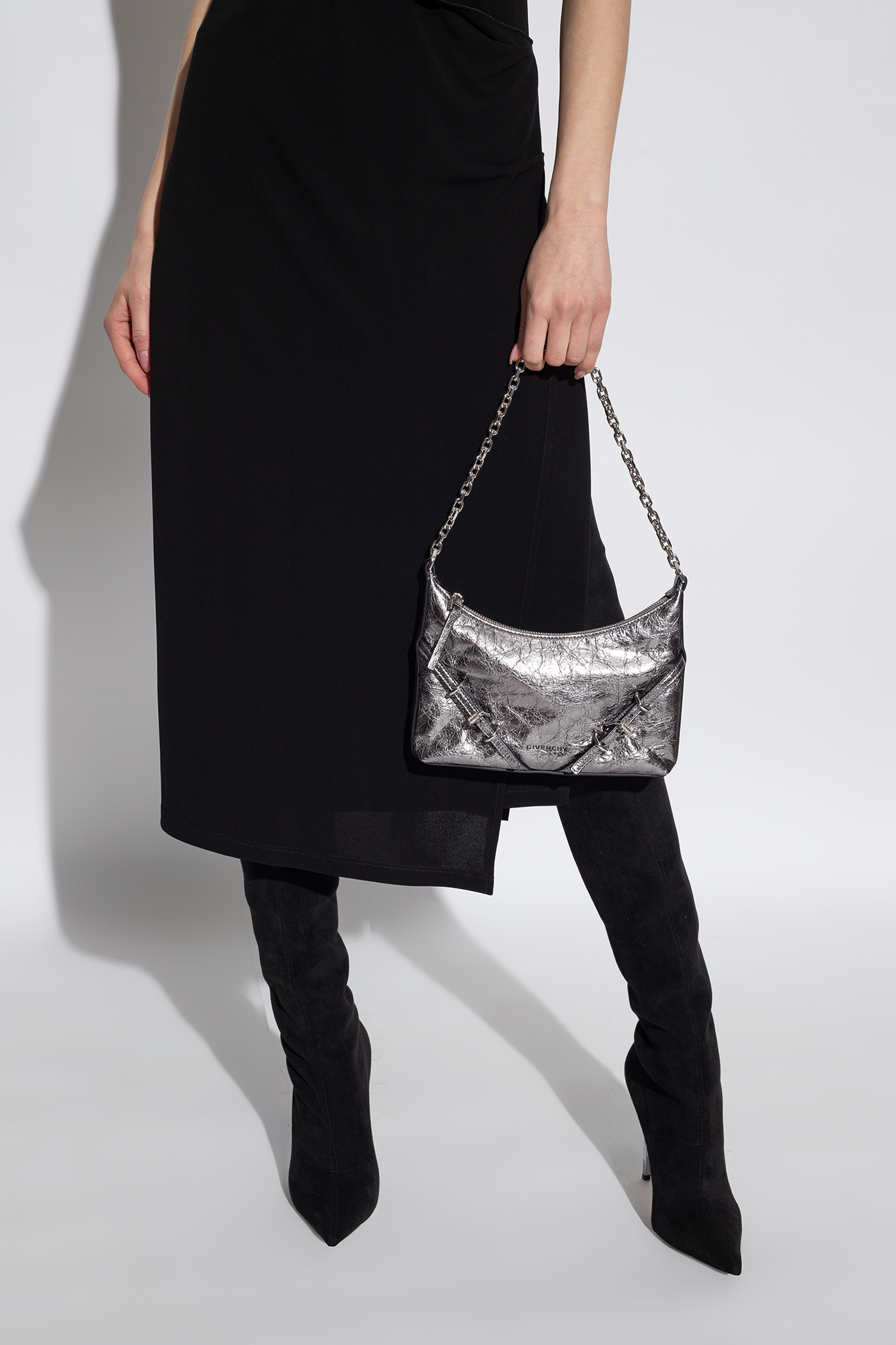 Givenchy Voyou Party Metallic Bag In Gray