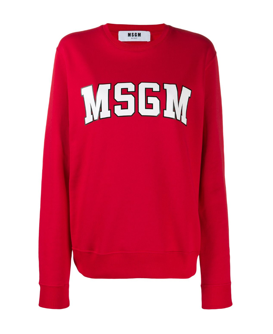 Msgm Logo Logo Pullover In Red