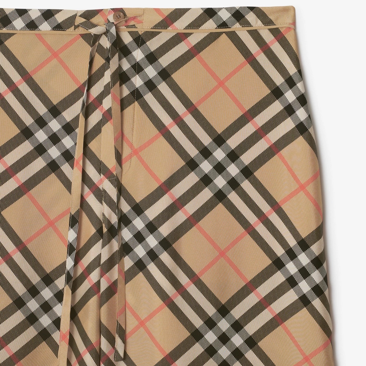 Burberry Nova Check Silk Pyjama Trousers In Nude