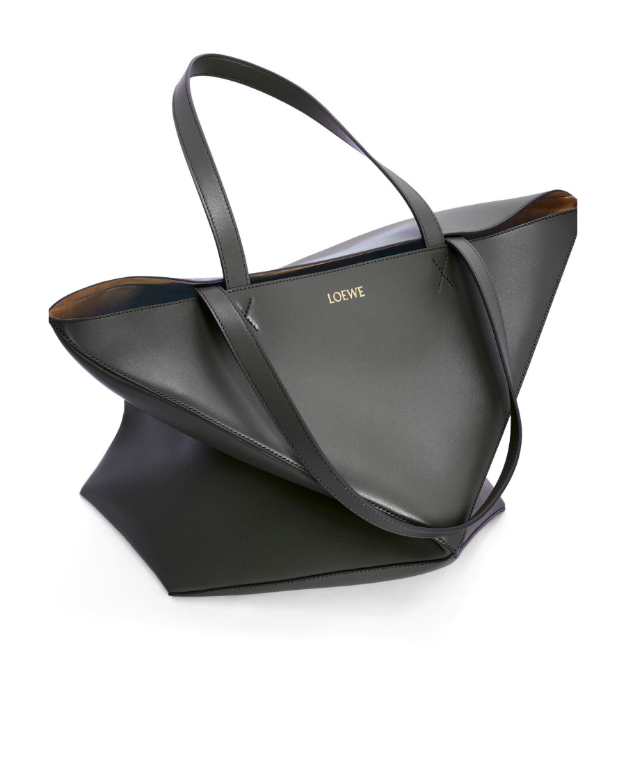 Loewe Puzzle Fold Xl Panelled Leather Tote Bag In Black