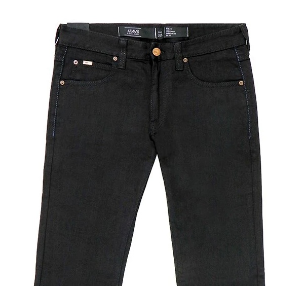Shop Armani Collezioni Logo Jeans In Black