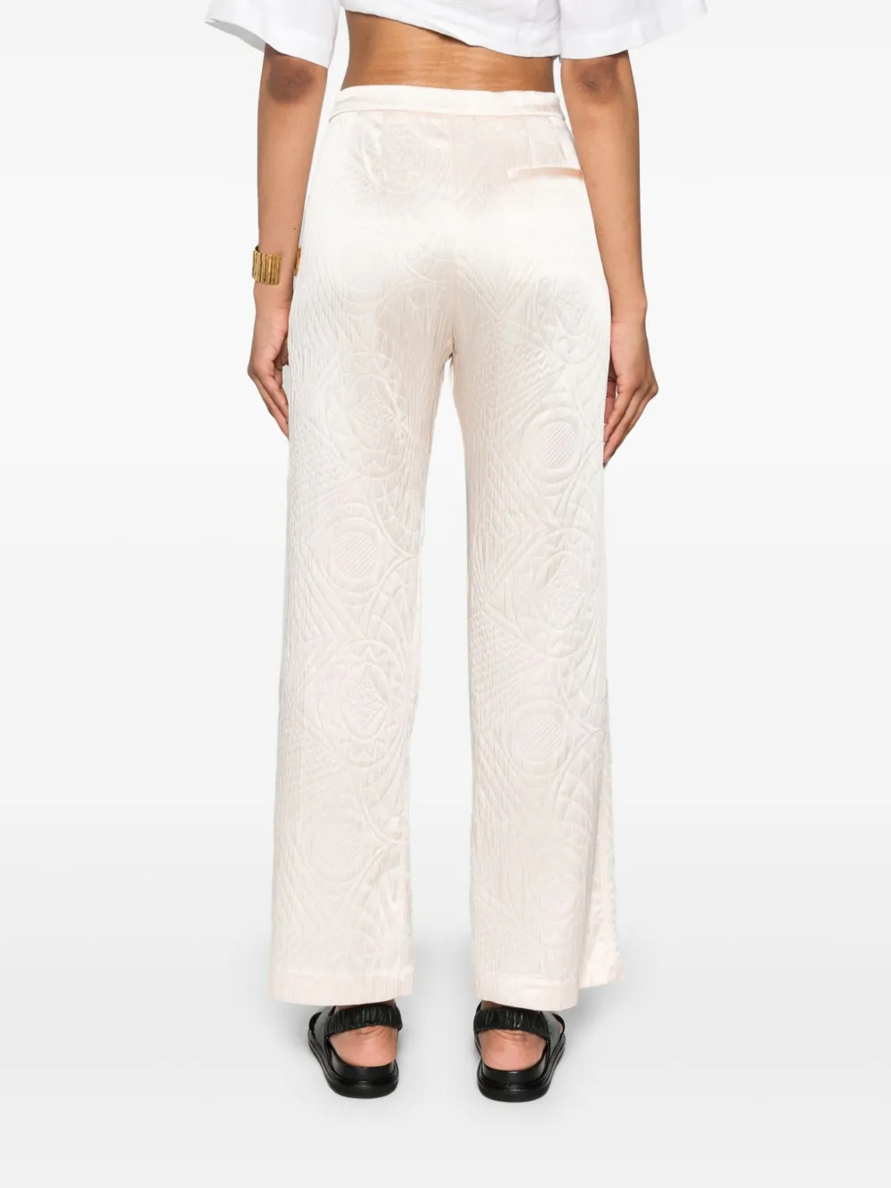 FORTE FORTE PATTERNED STRAIGHT TROUSERS