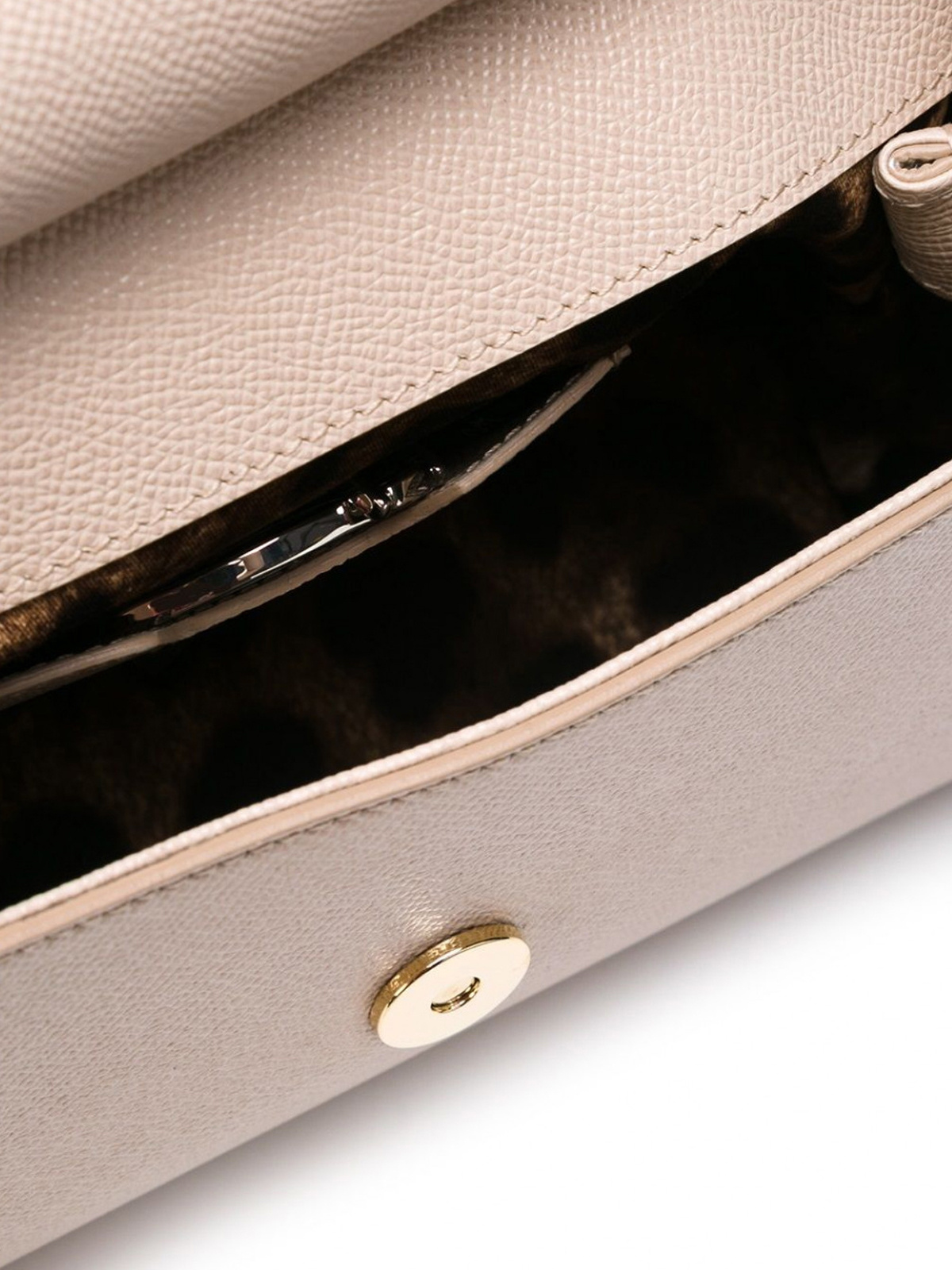 Dolce & Gabbana Small Sicily Leather Tote Bag In Nude