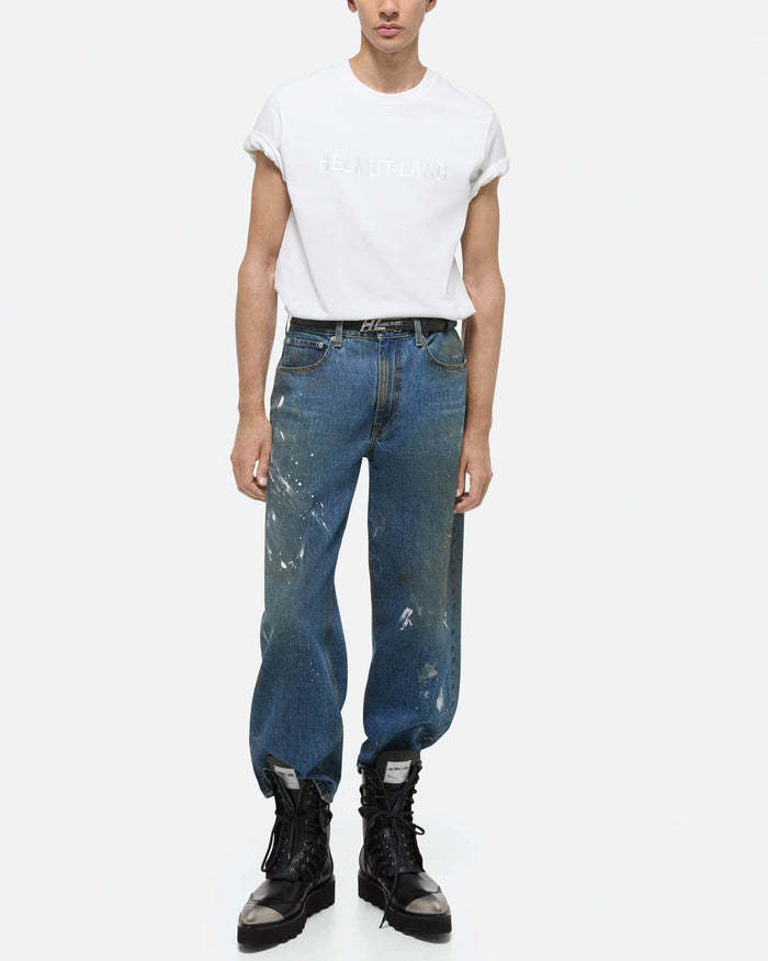 Helmut Lang Logo-embroidered Cotton T-shirt In White