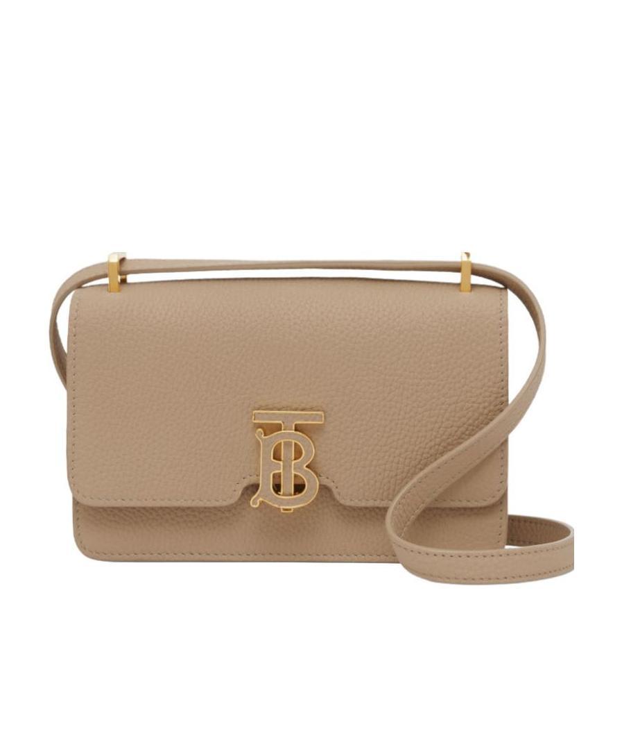 Burberry Logo-plaque Leather Shoulder Bag In Brown