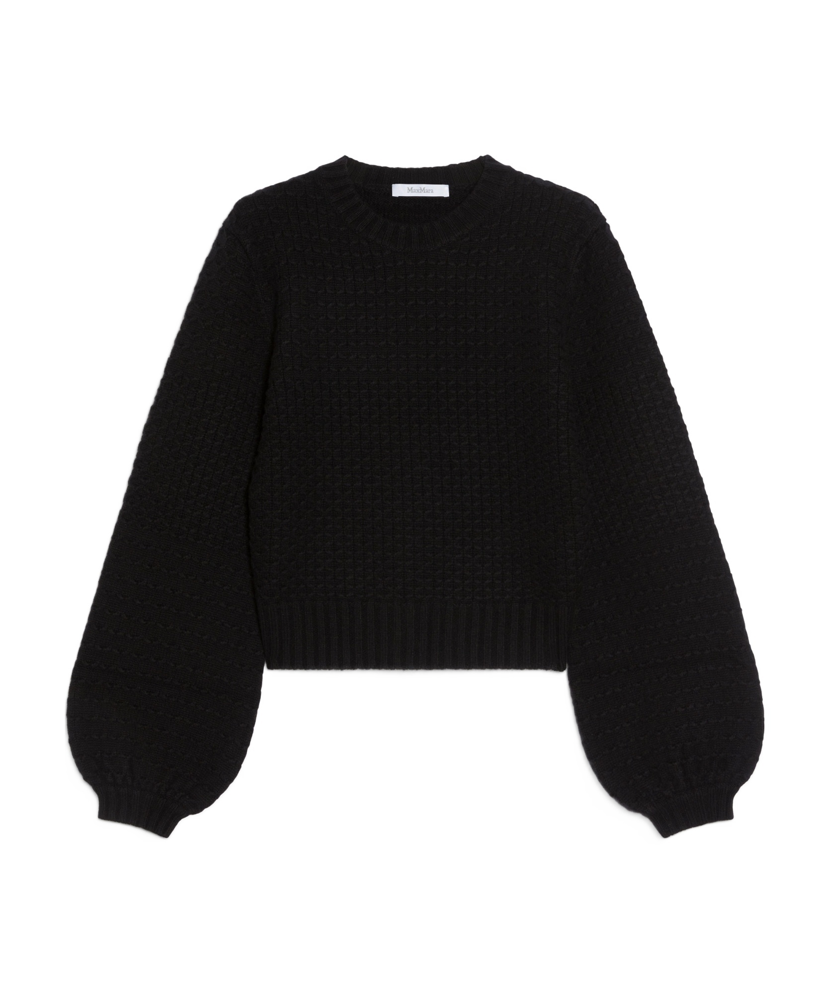 Shop Max Mara Wool And Cashmere Decorative-stitch Knit Jumper In Black