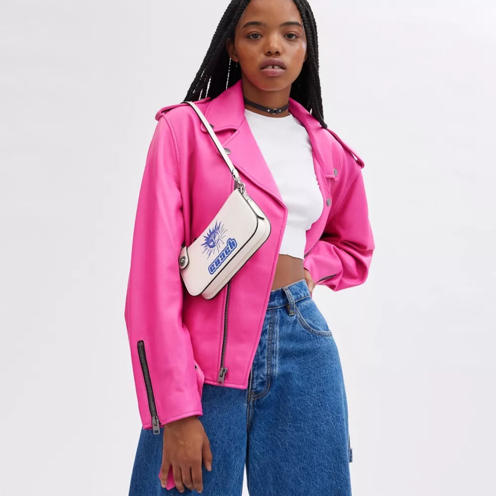 Coach Lil Nas X Drop Penn Pattern Shoulder Bag In White