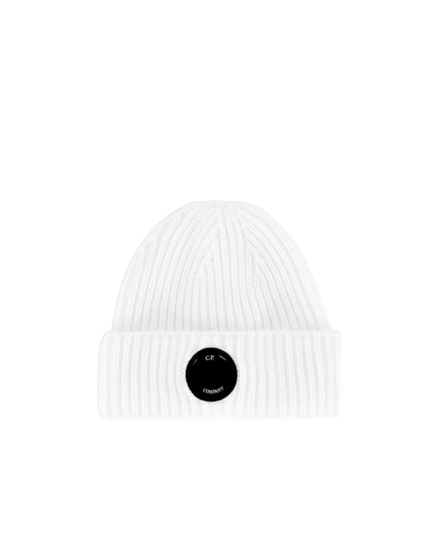 C.P. COMPANY LENS-DETAIL WOOL BEANIE 