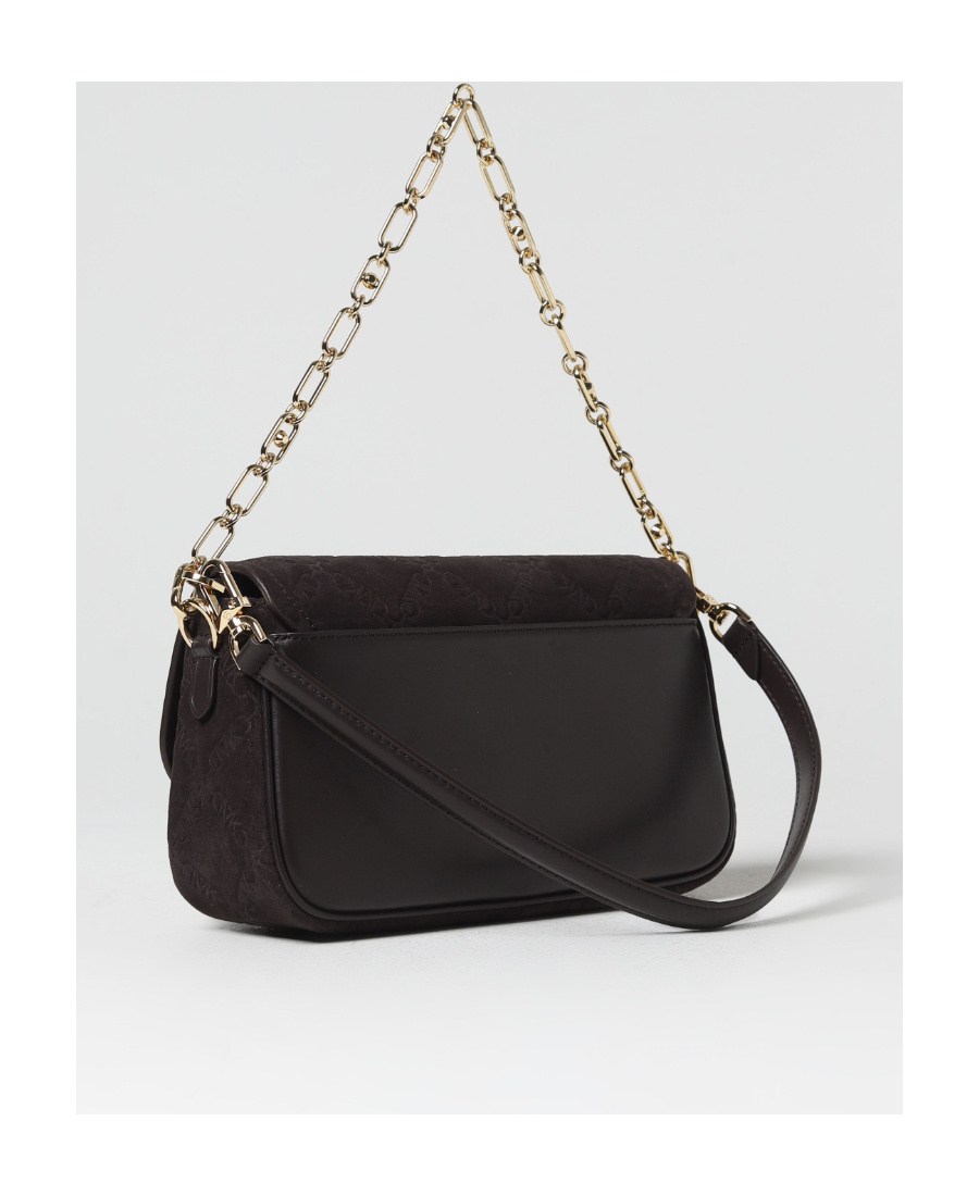 Michael Kors Parker Foldover Top Medium Shoulder Bag In Black