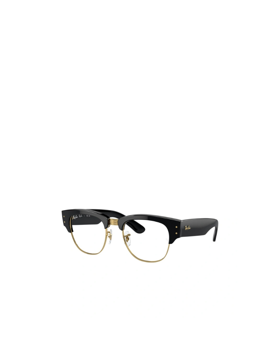 Ray Ban Round Frame Flat Mirror In Black
